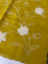 Malai chanderi knot and kanta embriodery saree  MS5556