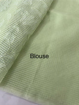 Moonga Kota checks saree with applique woek MMC457 PistaGreen