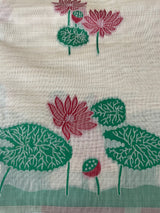 Jamdani silk Cotton Saree with lotus motifs  MSJ790 (2)