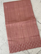 Semi tussar saree with cutwork MSHK566 DustyPeach
