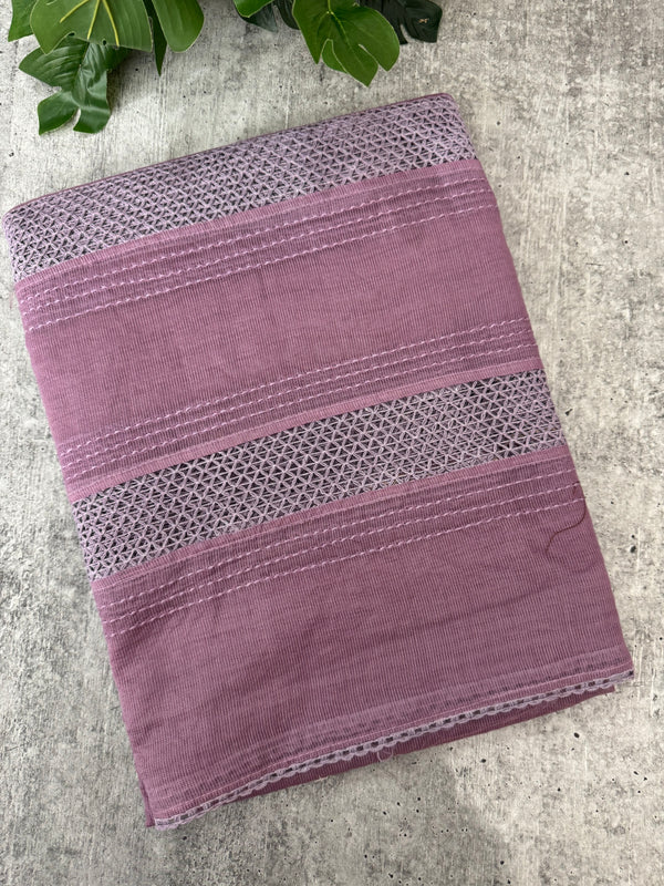 Supernet saree with crochet work and lace border MCJ5433 DuskyOnion