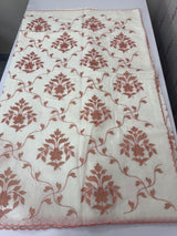 Mul chanderi tissue applique work saree MSH177