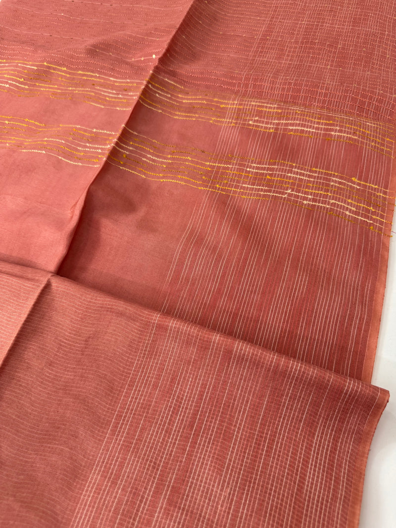 Blended tussar saree with thread work MTS5444
