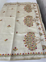 Blended semi tussar silk saree with embroidery MSJ679(1)