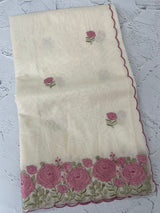 Mul chanderi embriodery saree with scalloped borders MSH176