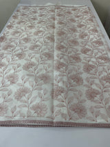 Kota cotton embriodery saree MS1490- white & DuskyPink