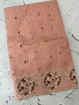 Silky kota embroidery saree MS5407 - Peach