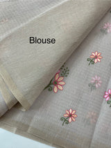 Tissue mix Soft silk saree with embroidery MS8189- Pastel DuskyMauve