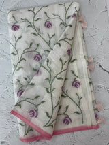Soft Netkota saree with cross stitch embroidery MSH210