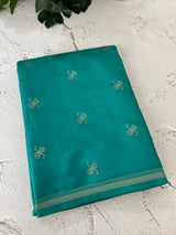 Soft Gachi silk saree with zari weaving MGH76 - Turquoise Green