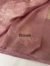 Soft Crush Organza Applique work saree with tissue applique work MS14978 Mauve