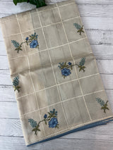 Pure soft kota silk saree with embroidery MS19078 Blue