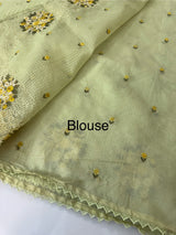 Soft kota silk saree with embroidery MSS678 PistaGreen