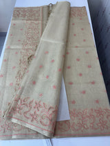 Tissue silk saree with applique work MTSS987
