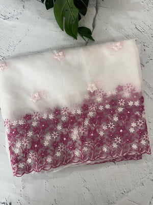 Soft Organza saree with embroidery borders - MCW895