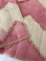 Soft Jute tissue saree with embroidery MJT671