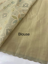 Moonga checks saree with prints and embroidery MSH154- DuskyOlive