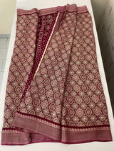 Semi modal silk saree with mirror work - MMB501 MaroonWine
