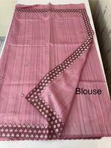 Blended tussar saree with cutwork - MSHK679 OnionPink