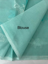 Kota checks saree with embroidery MS7699 - Blue