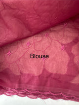 Double shade Semi organza saree with appliqué work - MSH949
