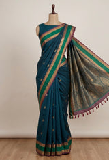 Kanchi Silk cotton saree with zari weaving - MSK897