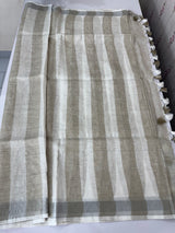 Linen cotton saree with stripes MLS67