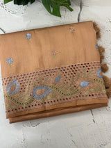 Cutwork Blended tussar saree MSH228 DustyPeach