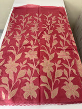 Semi organza saree with appliqué work - MSH906- DarkPink