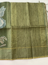 Soft silk saree with thread work and digital prints MGS5678