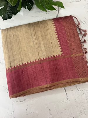 Semi silk saree with contrast borders MSS487