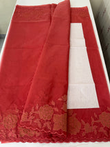 Soft organza saree with applique work - MCW543 DarkPeach
