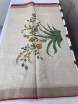 Tissue linen saree with blouse MS14462(3)