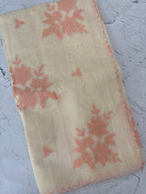 Kota Moonga checks Applique work saree  MSH273 - Cream to Peach