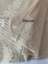 Tissue silk saree with applique work  MSH169 - Copper