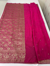 Semi banarasi Crepe Chiffon saree - MS1499 RANIPINK