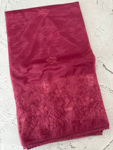 Glass tissue organza saree with embroidery MSF121 (2) DarkPink