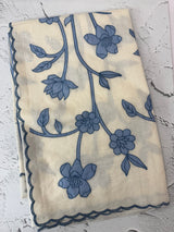 Mul chanderi applique work saree MSH170