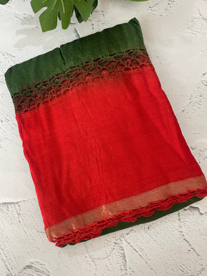 Chiffon georgette saree with crochet work - MS7633