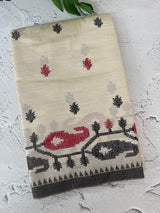 Blended tussar saree with cross embriodery - MSH1456