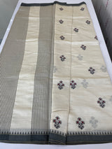 Blended tussar silk saree with embroidery- MSH490