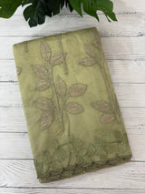 Premium Organza saree with tissue appliqué work - MMG310- DuskyGreen