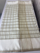 Semi organza saree with zari checks - MOS174