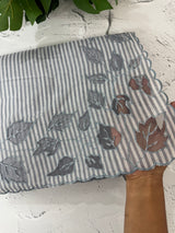 Striped Mul chanderi saree with net applique borders MSH987