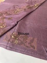 Pure bamboo tussar silk saree with cutwork & embriodery - MTSS670