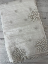 Crush Organza saree MSK5463- White