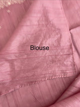 Semi tussar saree with embroidery MST121- Pink