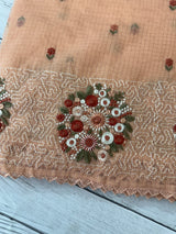 Soft kota silk saree with  embroidery MSS678 Peach