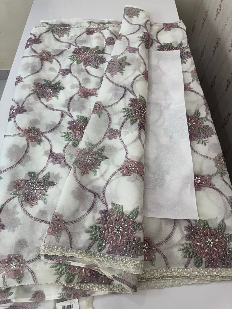 Handworked chiffon Organza saree MCS4534