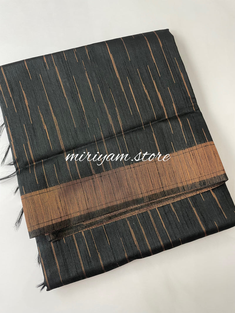 Semi Jute silk saree - MJKL766 BLACK